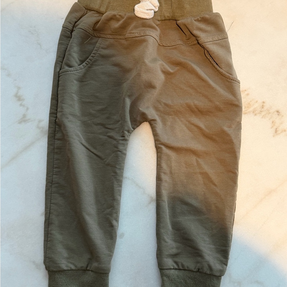 Olive Green Kids Jogger Pants